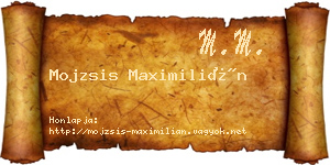 Mojzsis Maximilián névjegykártya